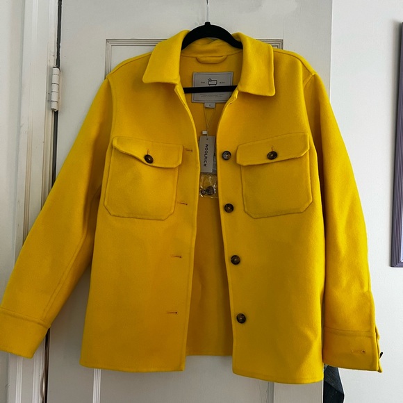 Woolrich Double Wool Overshirt - Citrus Yellow S - Picture 2 of 8